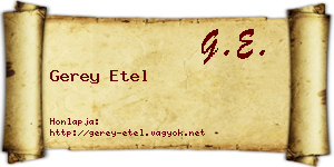 Gerey Etel névjegykártya